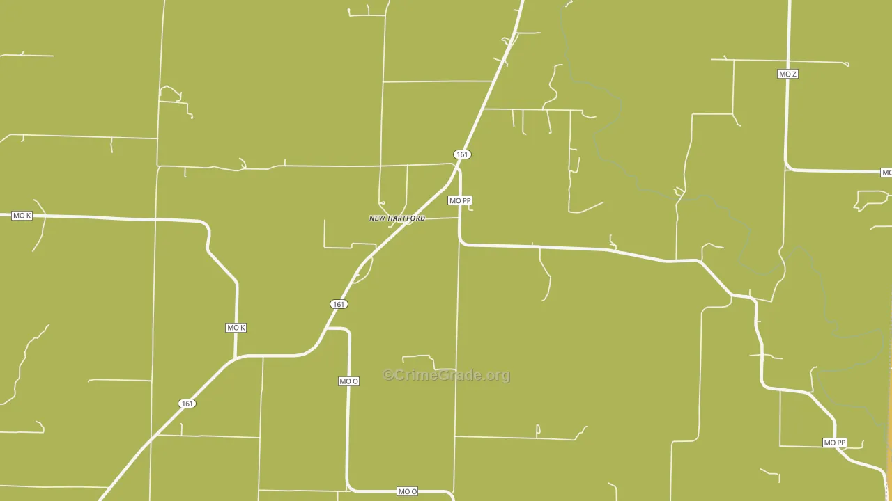 New Hartford, MO Map of Burglary Rates