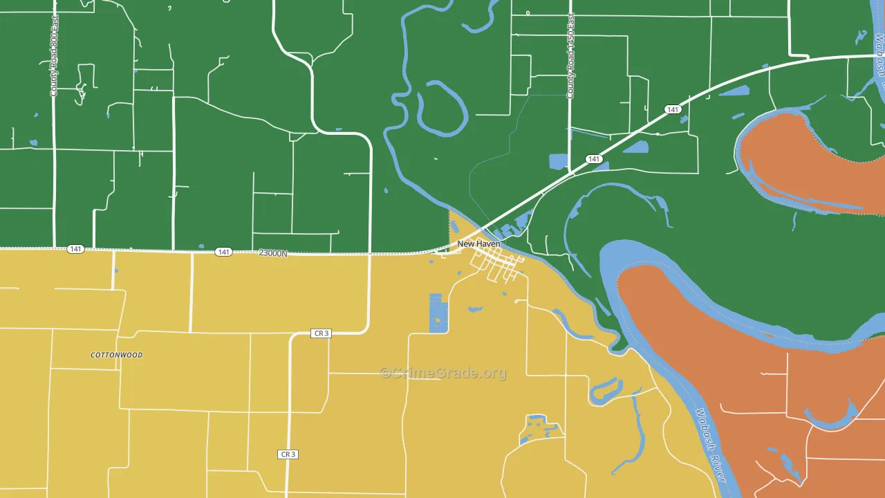 New Haven, IL Map of Burglary Rates