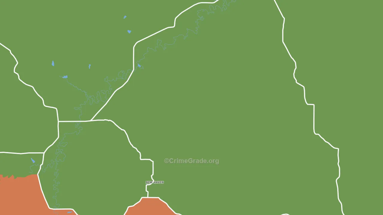 New Haven, WY Map of Burglary Rates