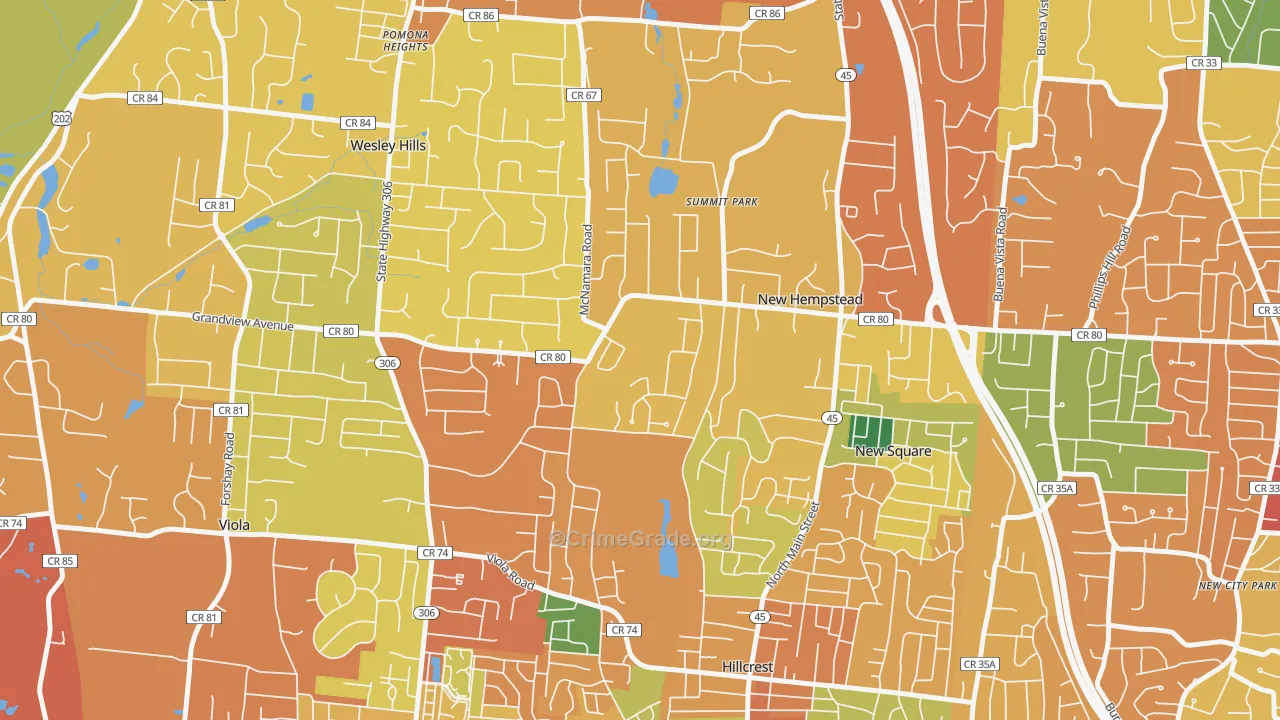 New Hempstead, NY Map of Burglary Rates