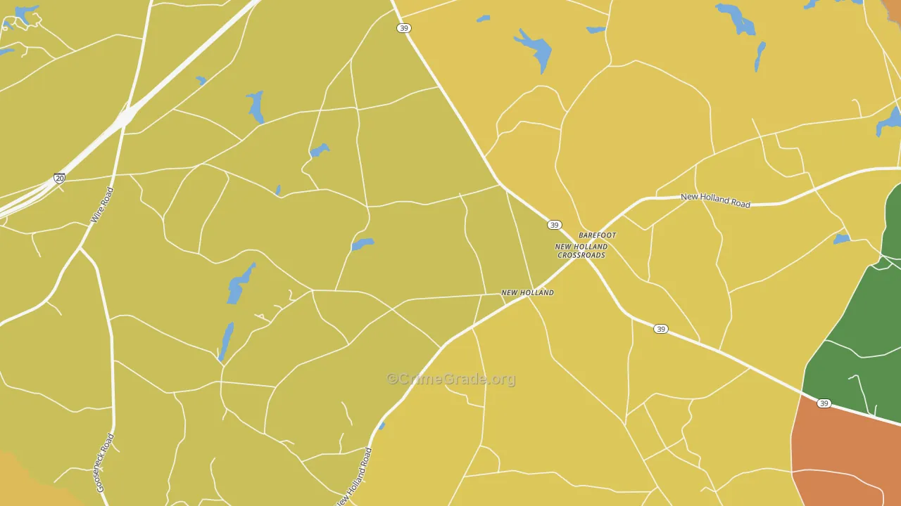 New Holland Crossroads, SC Map of Burglary Rates