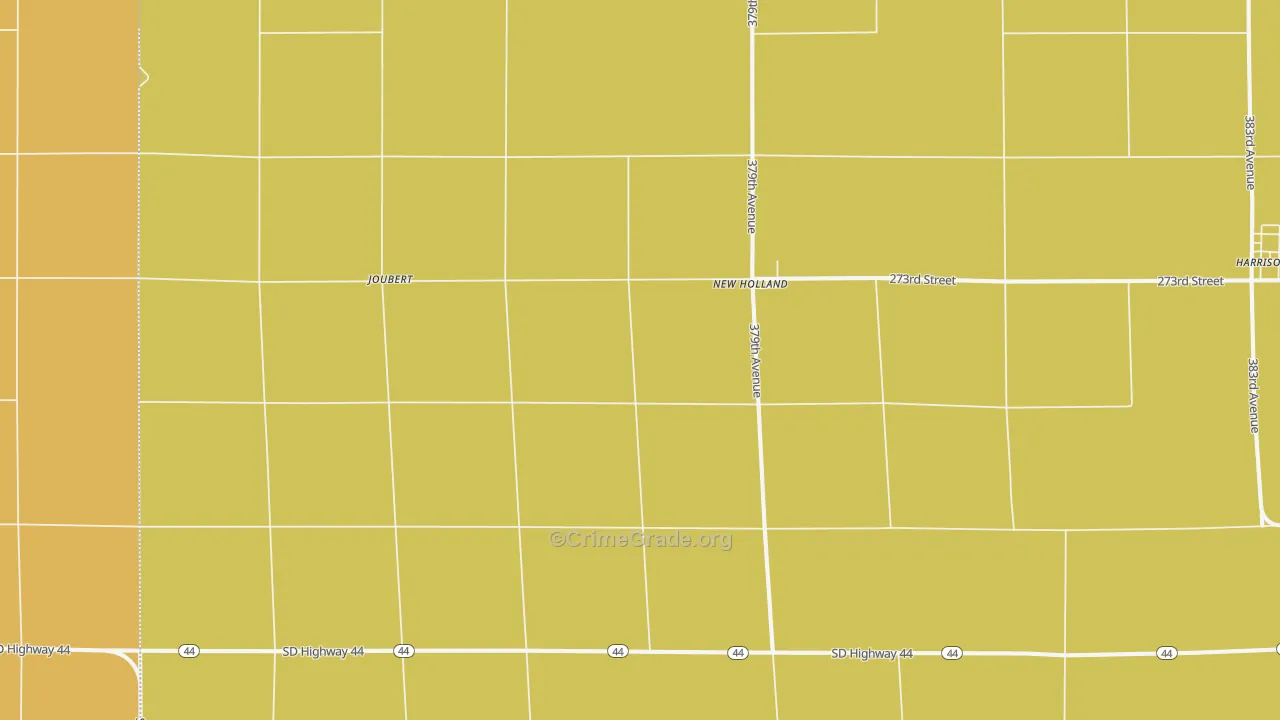 New Holland, SD Map of Burglary Rates