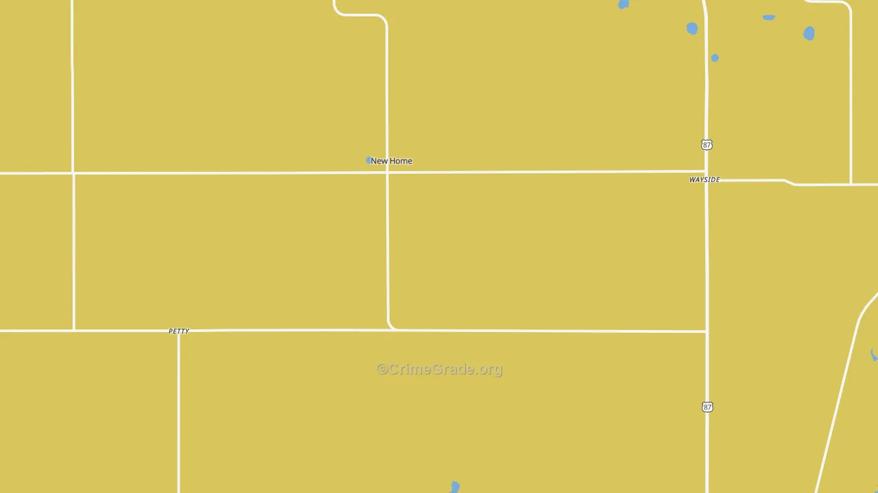 New Home, TX Map of Burglary Rates