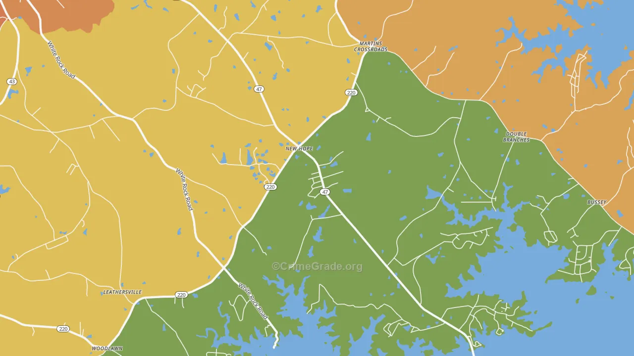 New Hope, GA Map of Burglary Rates