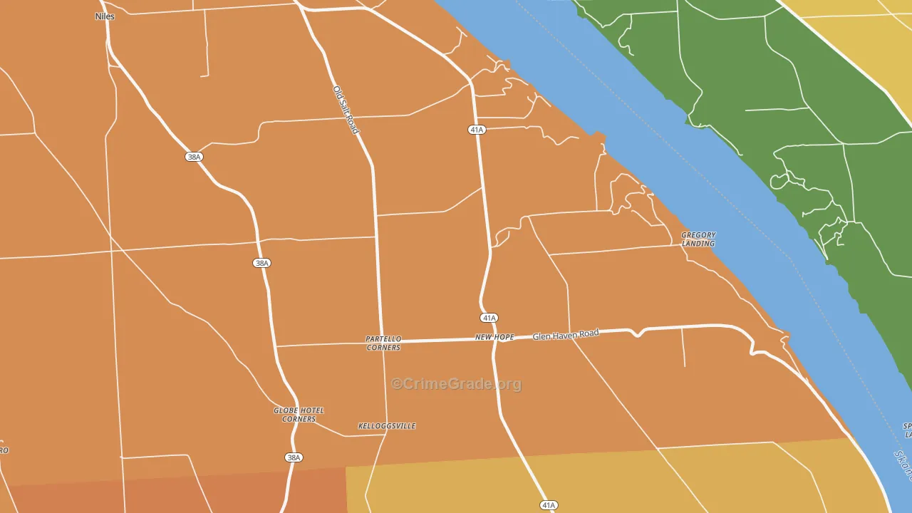 New Hope, NY Map of Burglary Rates