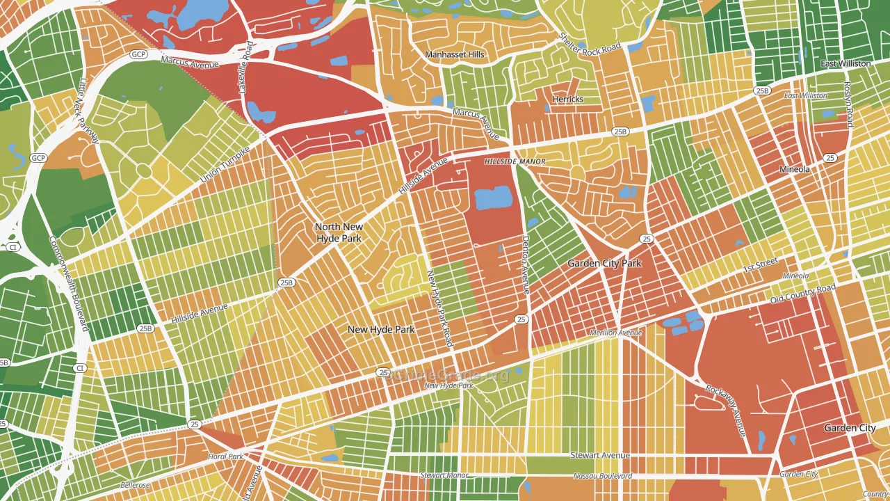 New Hyde Park, NY Map of Burglary Rates