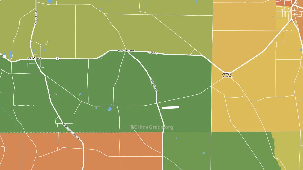 New Ireland, PA Map of Burglary Rates