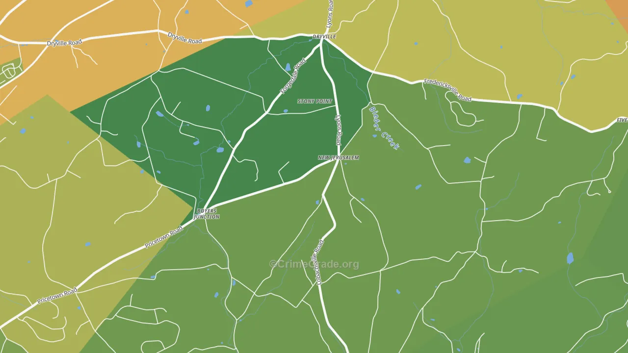 New Jerusalem, PA Map of Burglary Rates
