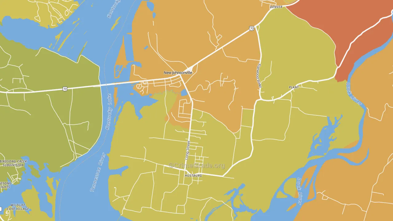 New Johnsonville, TN Map of Burglary Rates