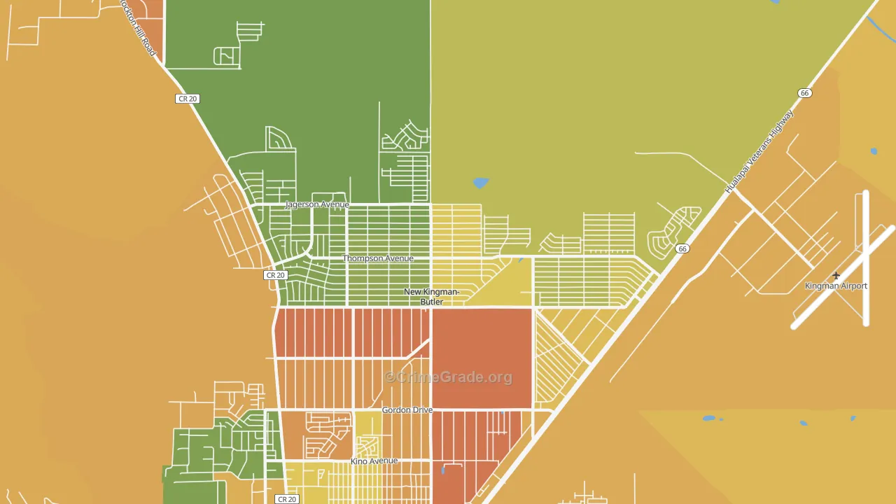 New Kingman-Butler, AZ Map of Burglary Rates