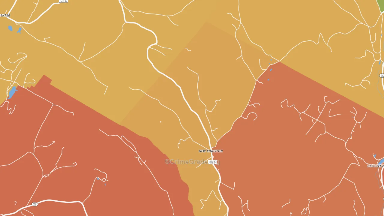 New Kingston, NY Map of Burglary Rates