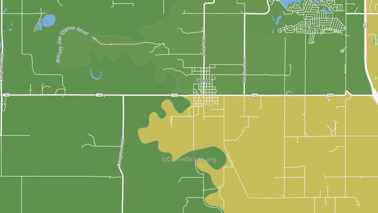 New Lancaster, KS Map of Burglary Rates