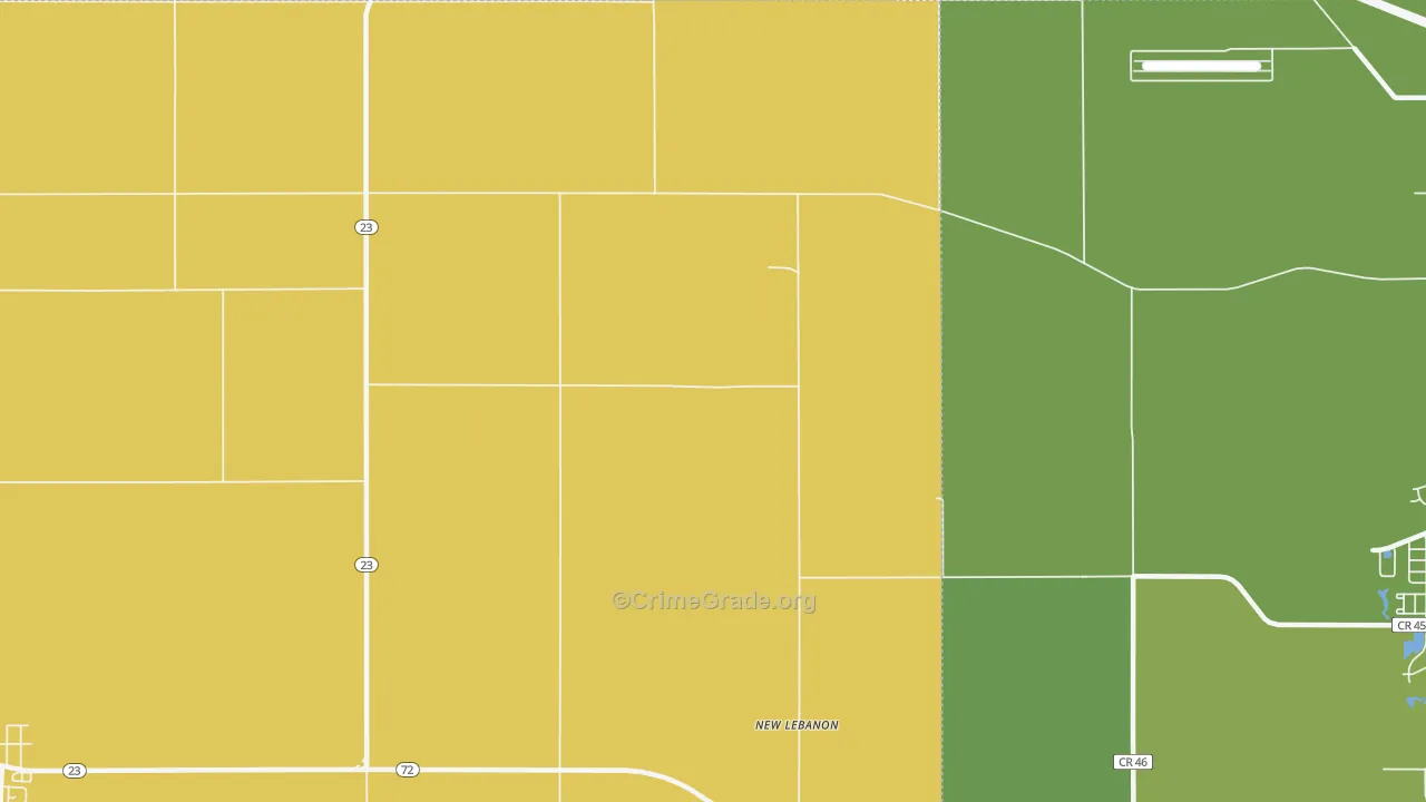 New Lebanon, IL Map of Burglary Rates