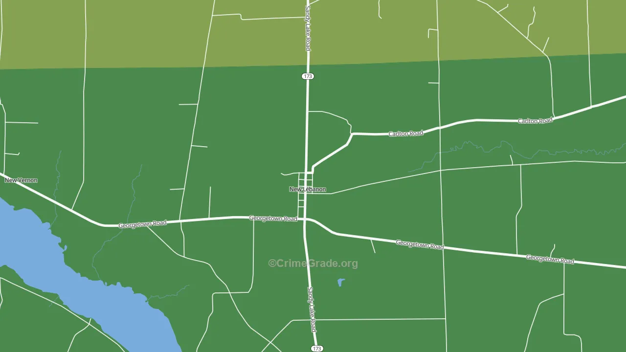 New Lebanon, PA Map of Burglary Rates