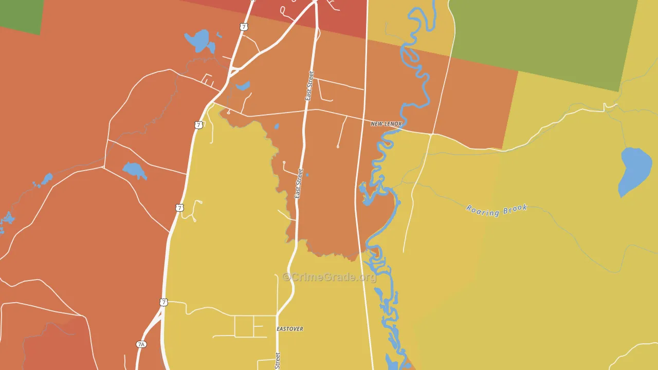 New Lenox, MA Map of Burglary Rates