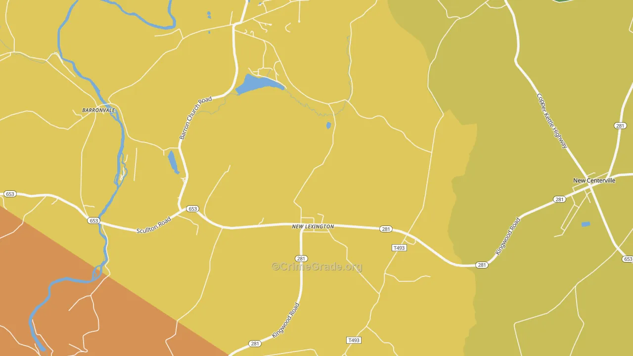 New Lexington, PA Map of Burglary Rates