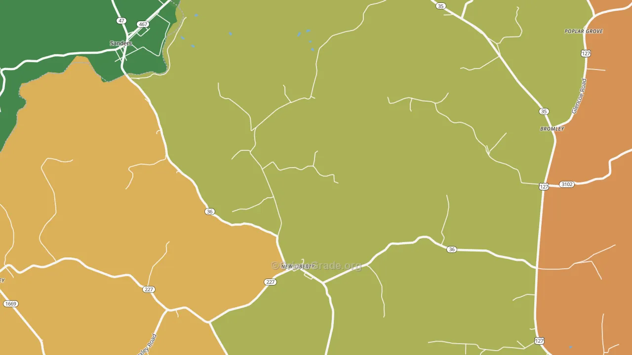 New Liberty, KY Map of Burglary Rates