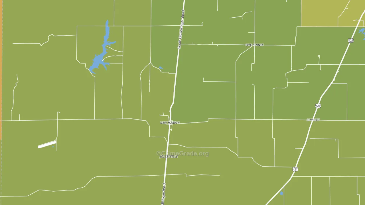 New Marion, IN Map of Burglary Rates