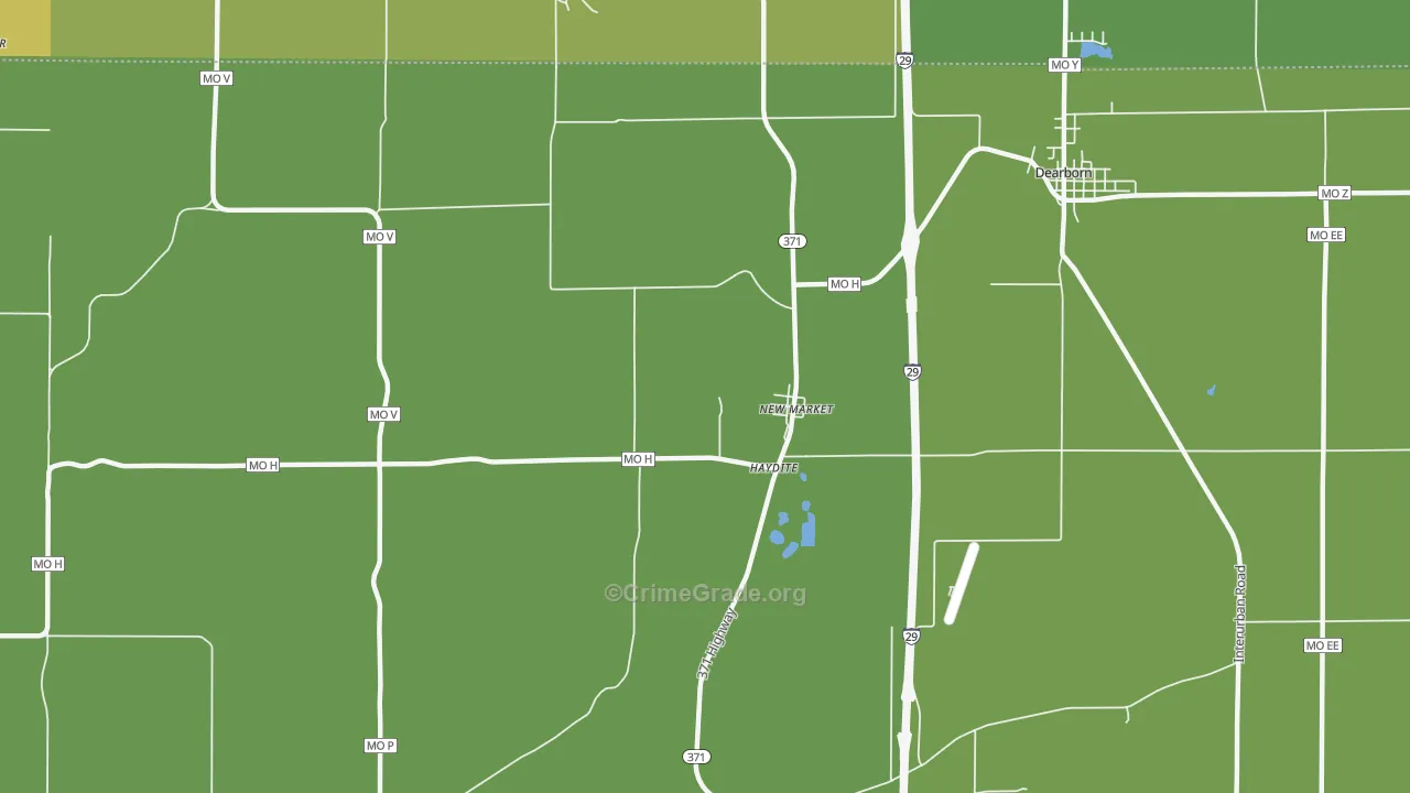 New Market, MO Map of Burglary Rates