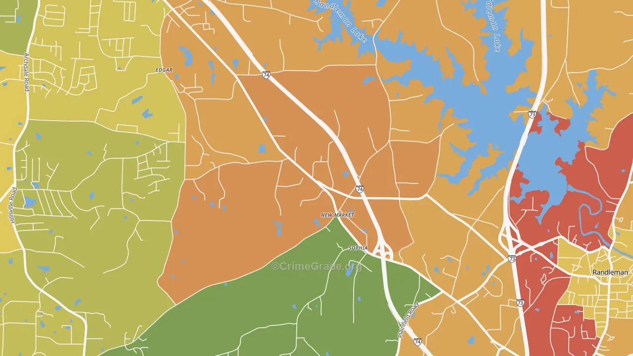 New Market, NC Map of Burglary Rates