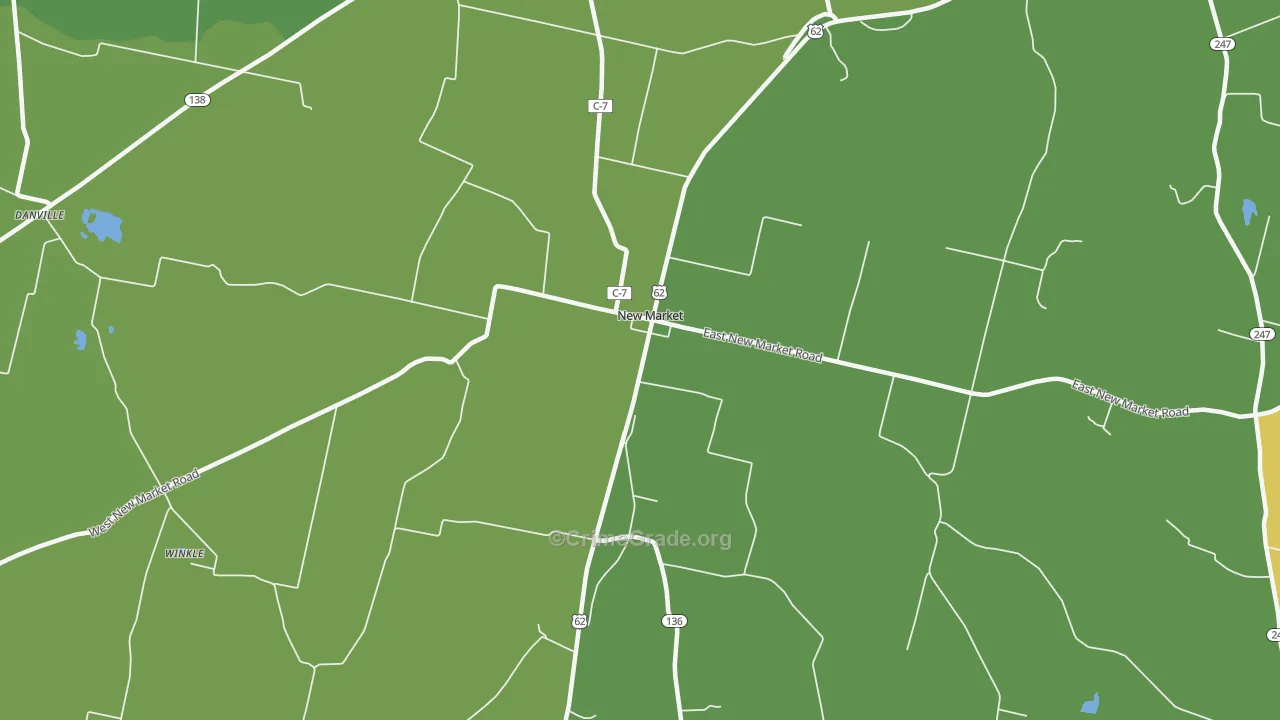 New Market, OH Map of Burglary Rates
