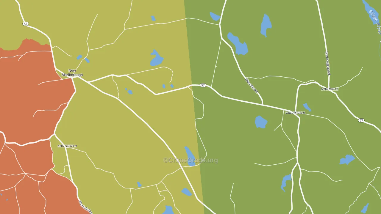 New Marlboro, MA Map of Burglary Rates