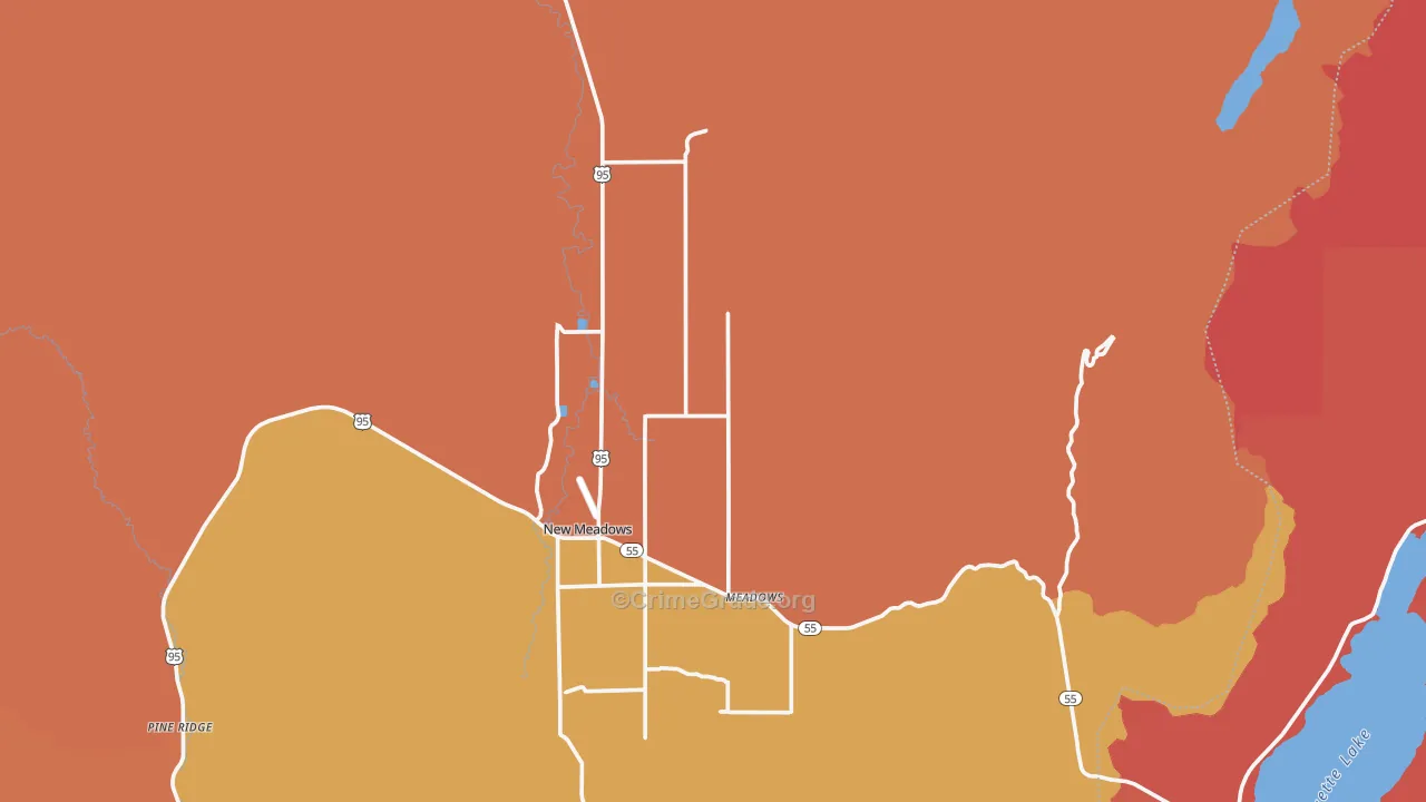 New Meadows, ID Map of Burglary Rates