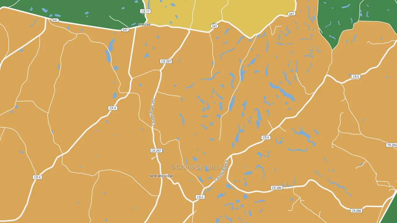 New Moscow, OH Map of Burglary Rates