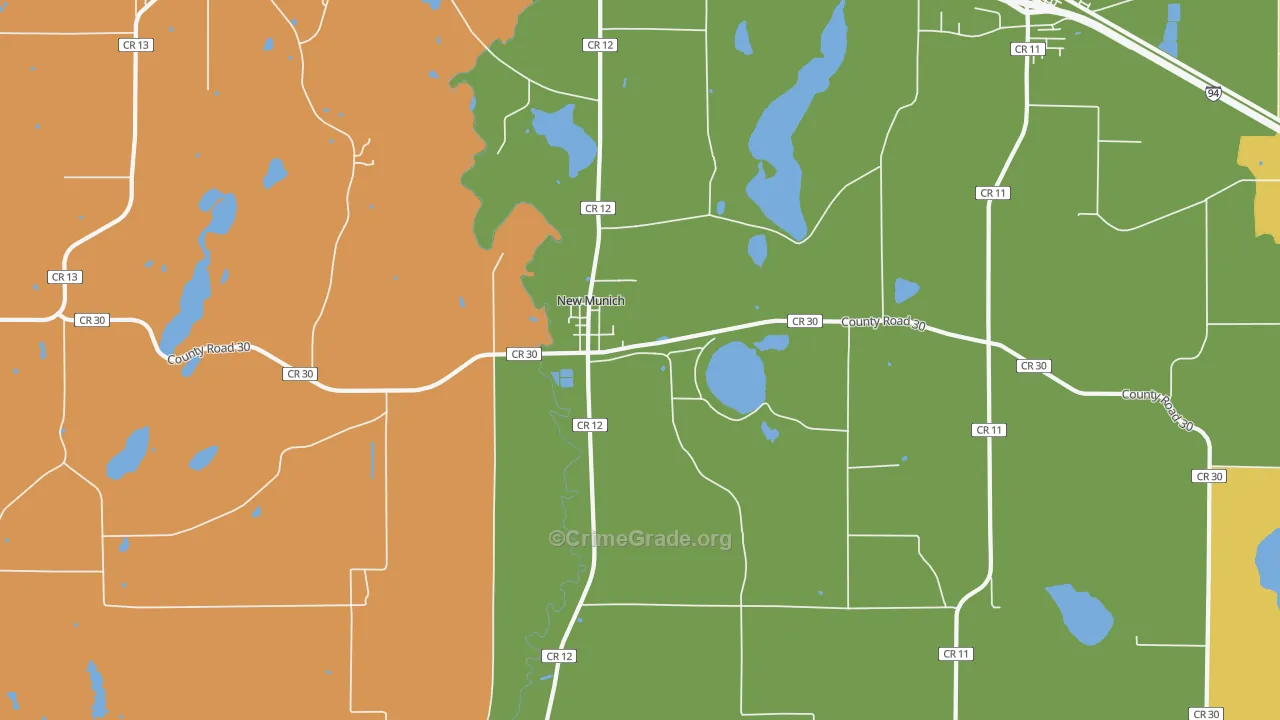 New Munich, MN Map of Burglary Rates