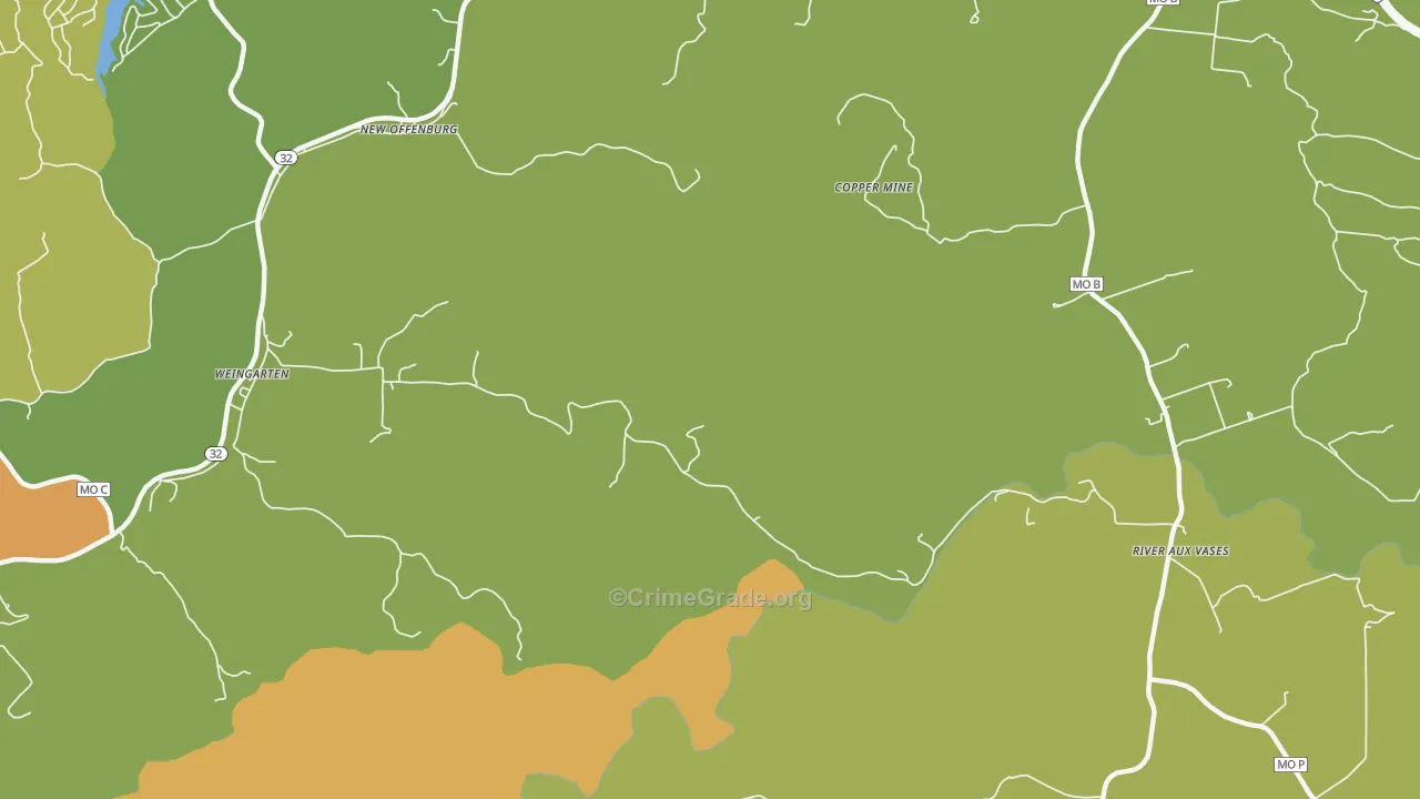 New Offenburg, MO Map of Burglary Rates