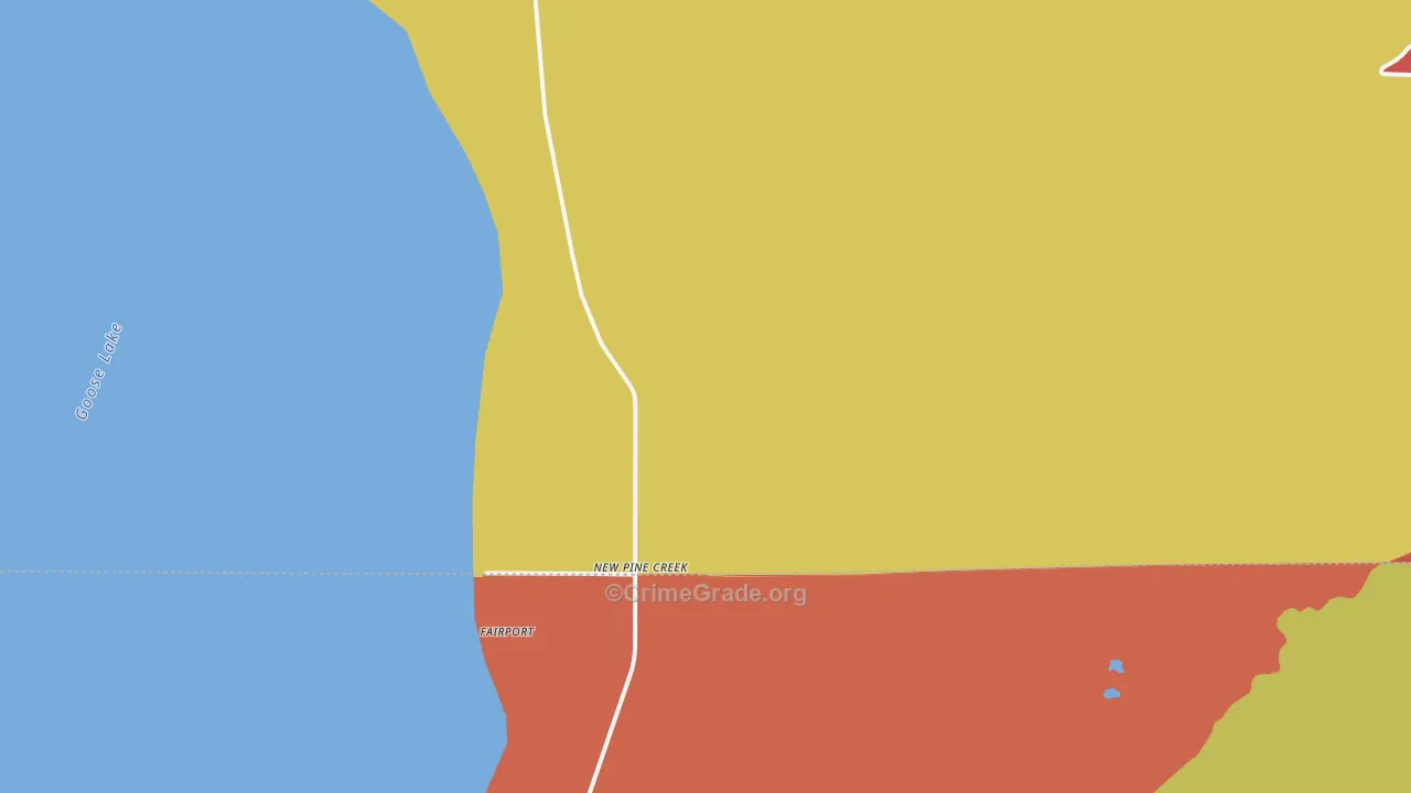 New Pine Creek, OR Map of Burglary Rates