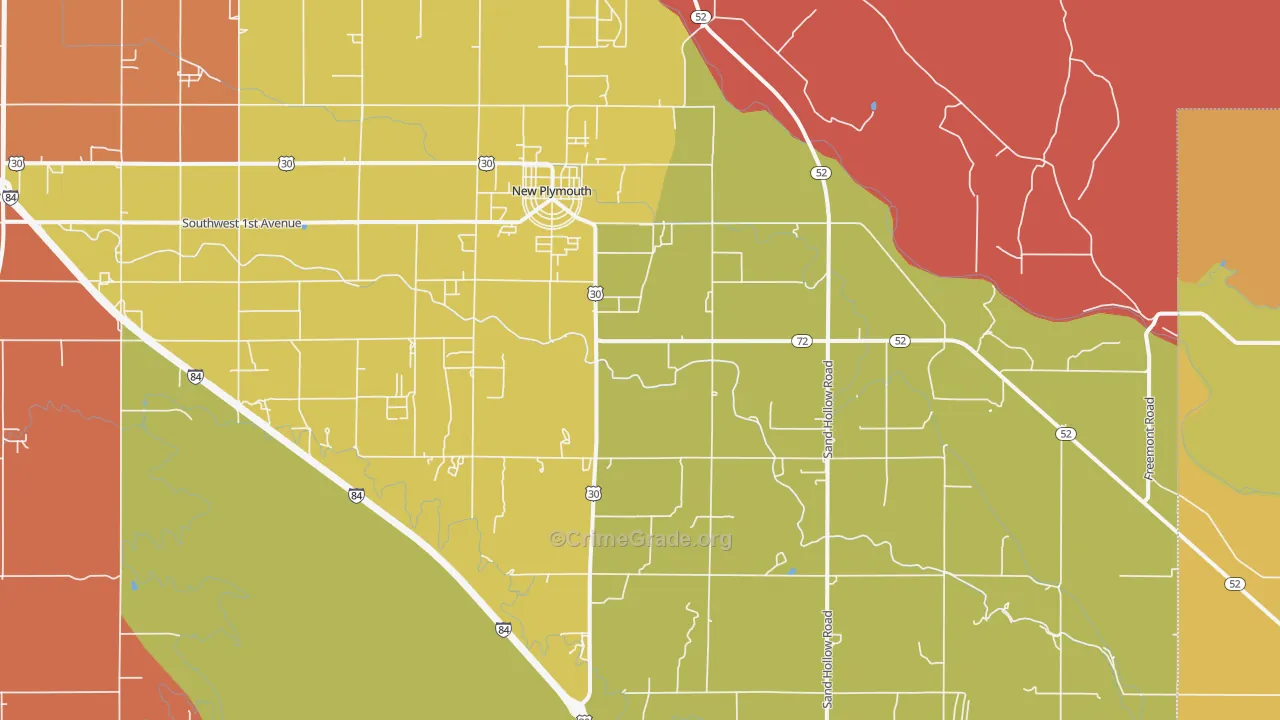 New Plymouth, ID Map of Burglary Rates