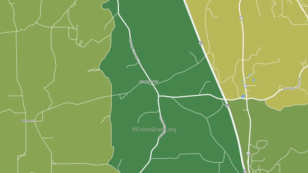 New Prospect, AL Map of Burglary Rates