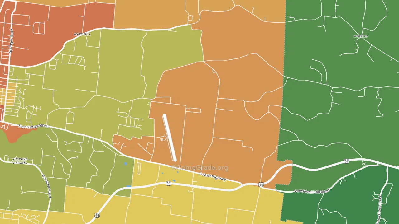 New Prospect, TN Map of Burglary Rates