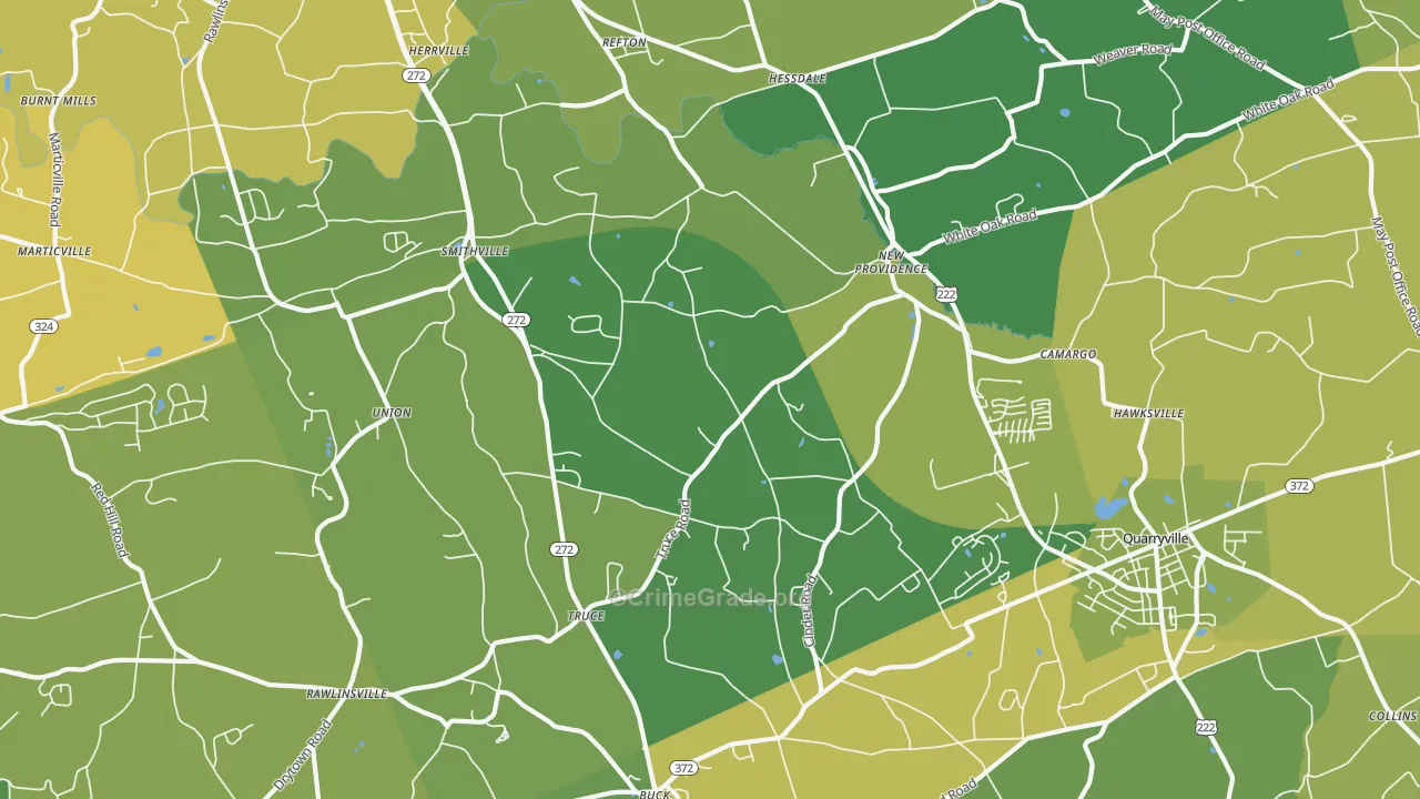 New Providence, PA Map of Burglary Rates