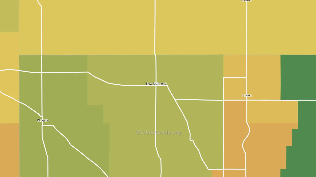 New Richmond, IN Map of Burglary Rates