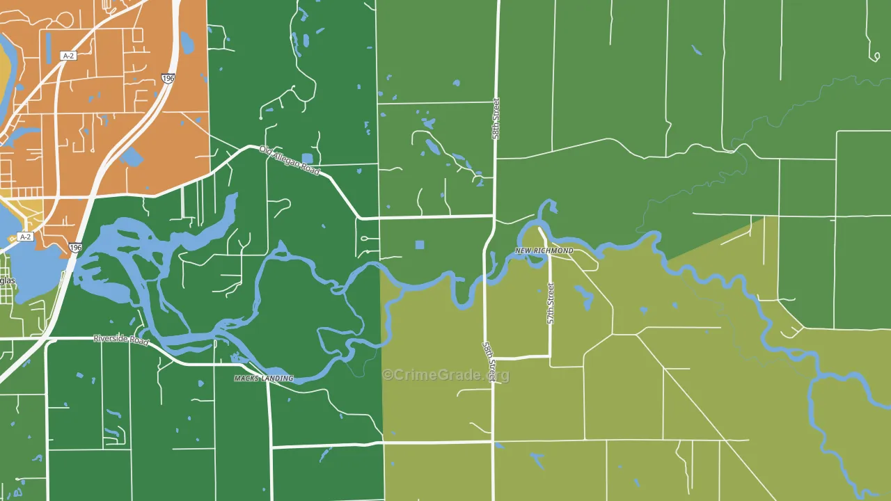 New Richmond, MI Map of Burglary Rates