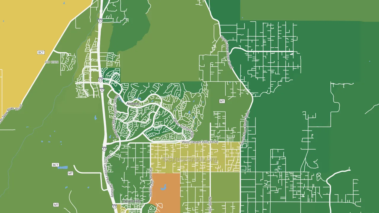 New River, AZ Map of Burglary Rates