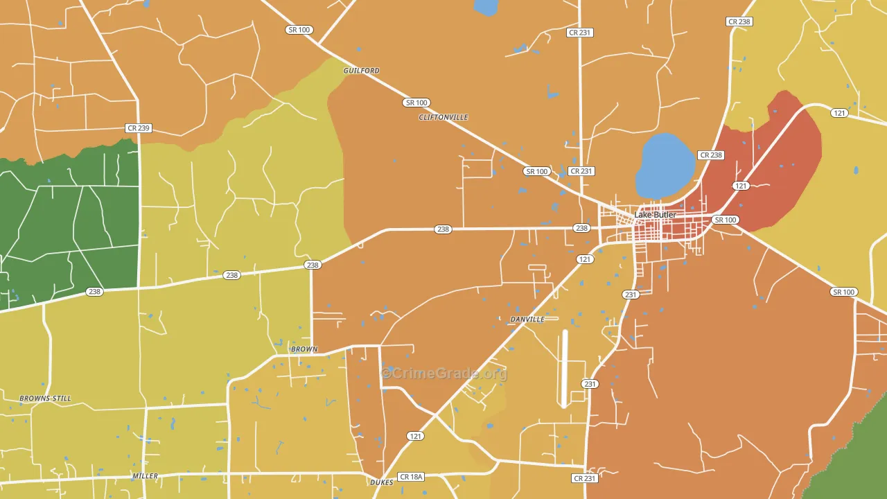 New River, FL Map of Burglary Rates