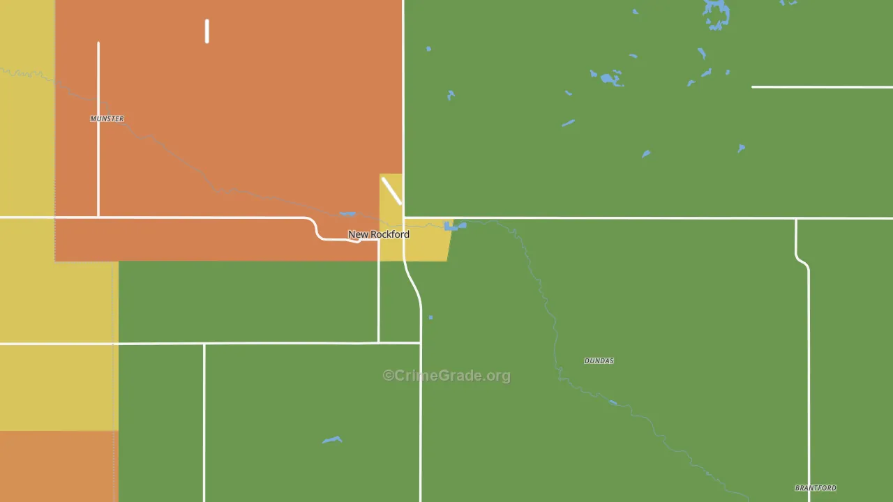 New Rockford, ND Map of Burglary Rates