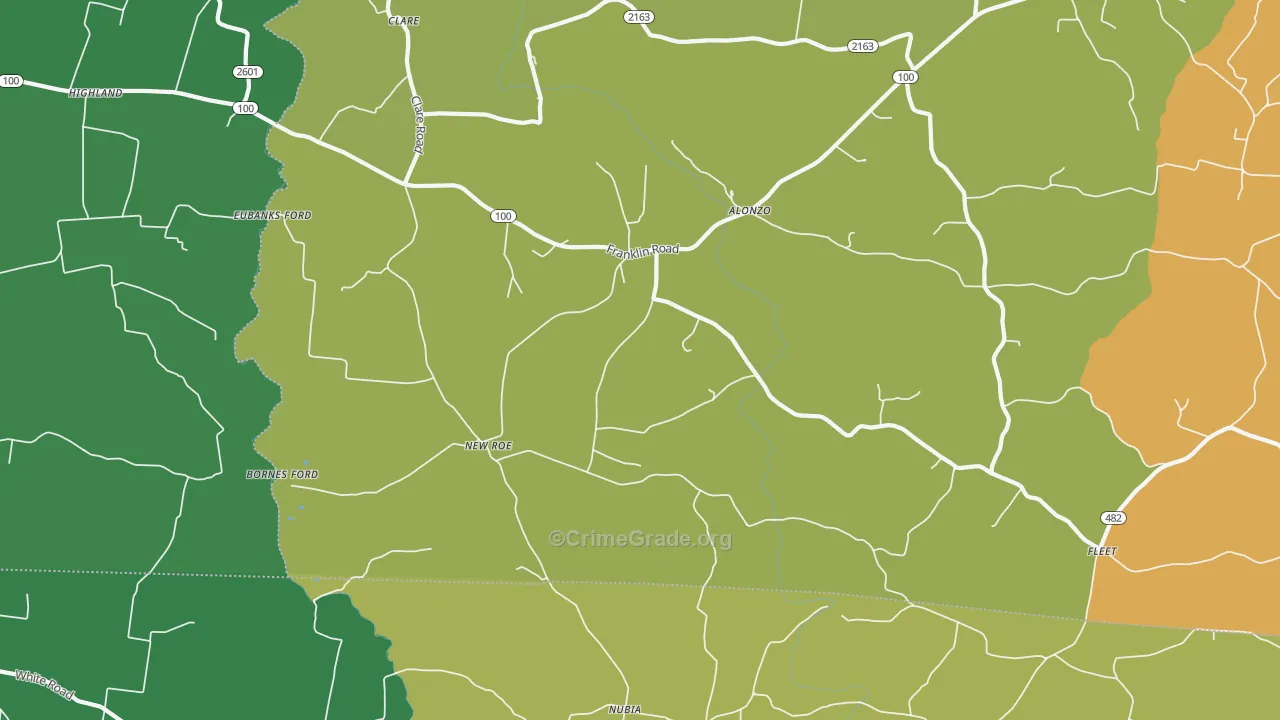 New Roe, KY Map of Burglary Rates