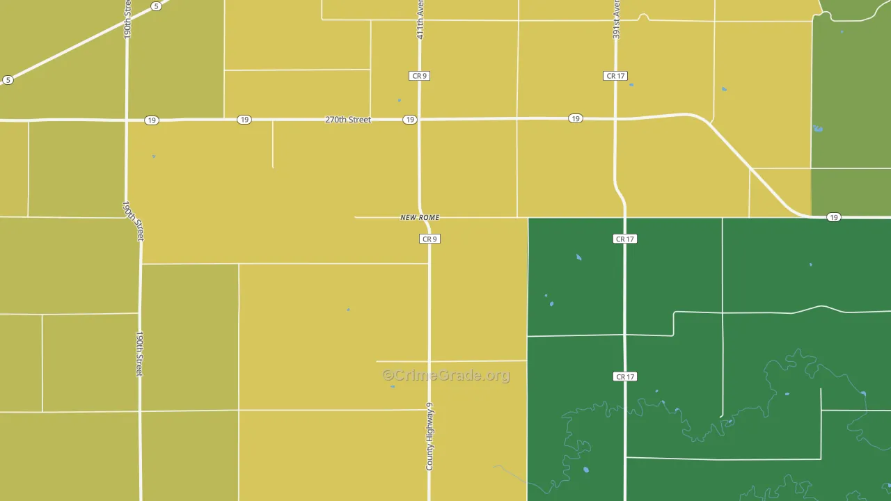 New Rome, MN Map of Burglary Rates