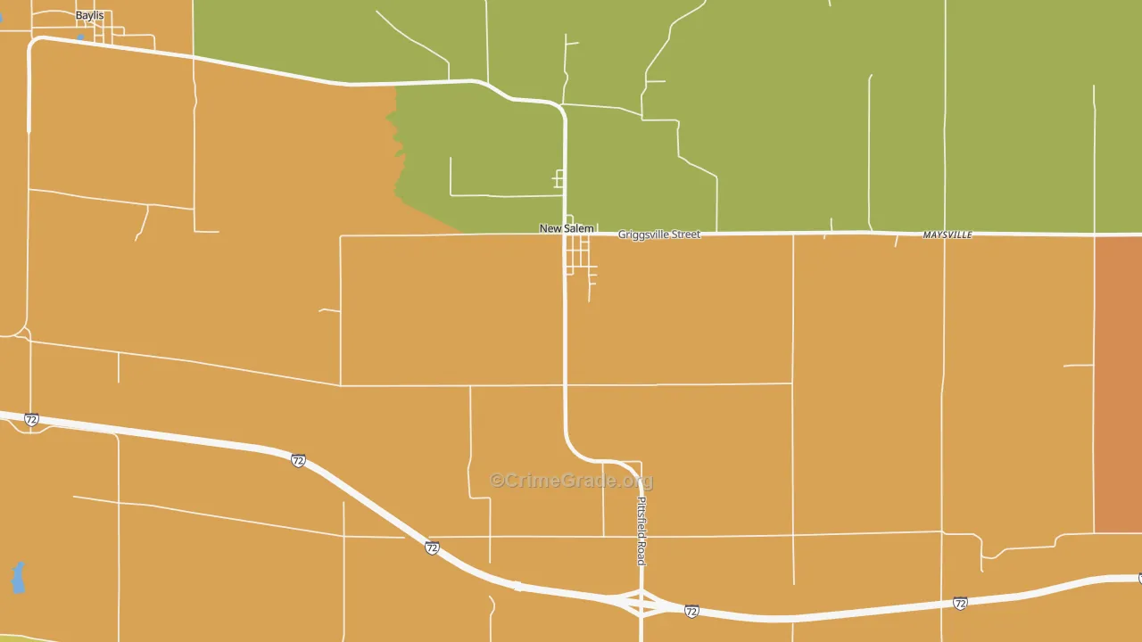 New Salem, IL Map of Burglary Rates