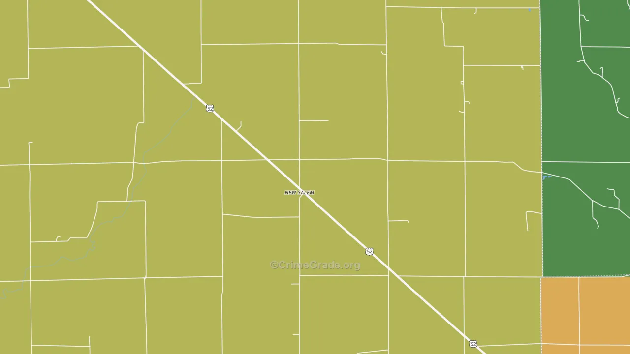New Salem, IN Map of Burglary Rates