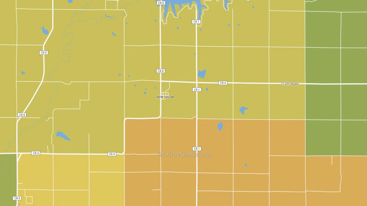 New Salem, KS Map of Burglary Rates
