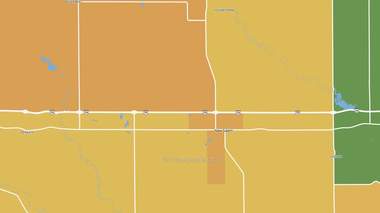 New Salem, ND Map of Burglary Rates