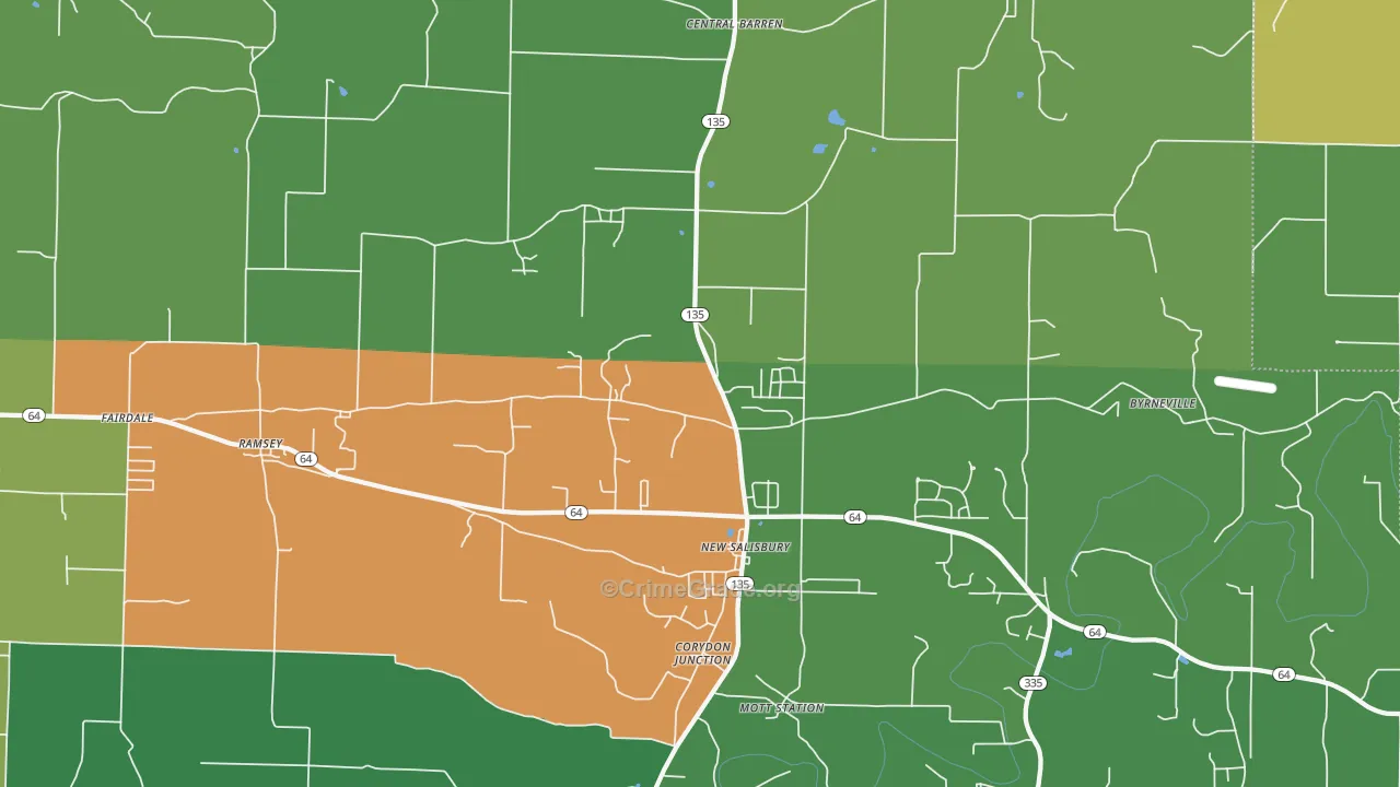 New Salisbury, IN Map of Burglary Rates