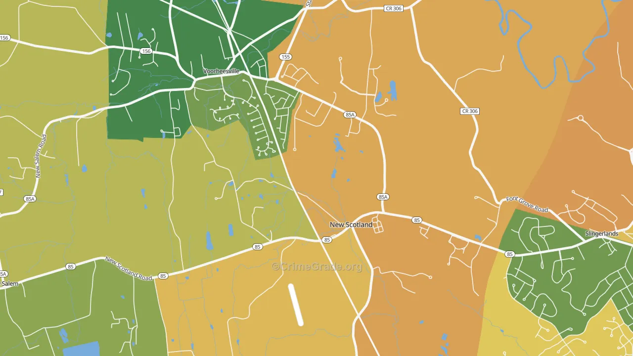New Scotland, NY Map of Burglary Rates