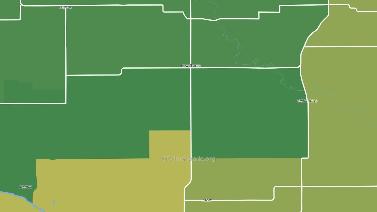 New Sharon, IA Map of Burglary Rates