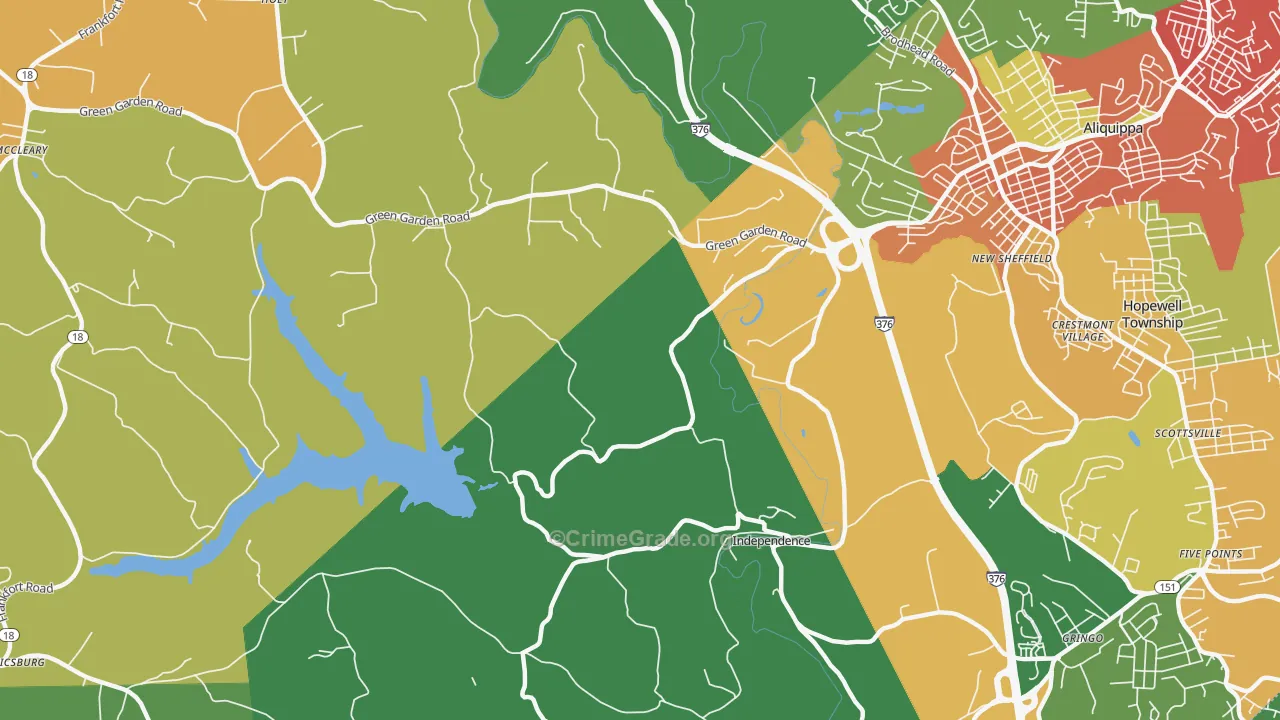 New Sheffield, PA Map of Burglary Rates